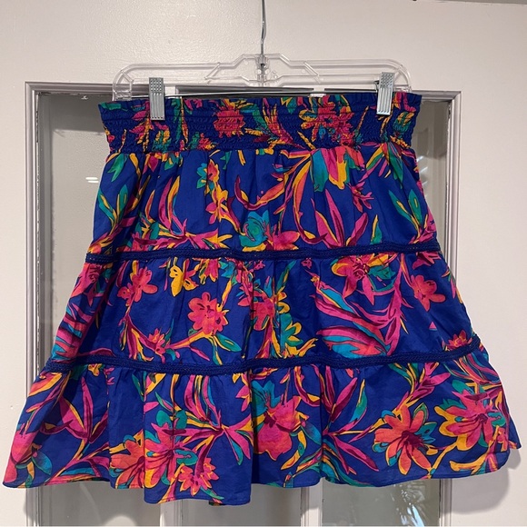 J. Crew Dresses & Skirts - J. Crew Tropical Blur Floral A-Line Tiered Mini Skirt Sz Medium Resort Vacation